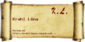 Krahl Léna névjegykártya